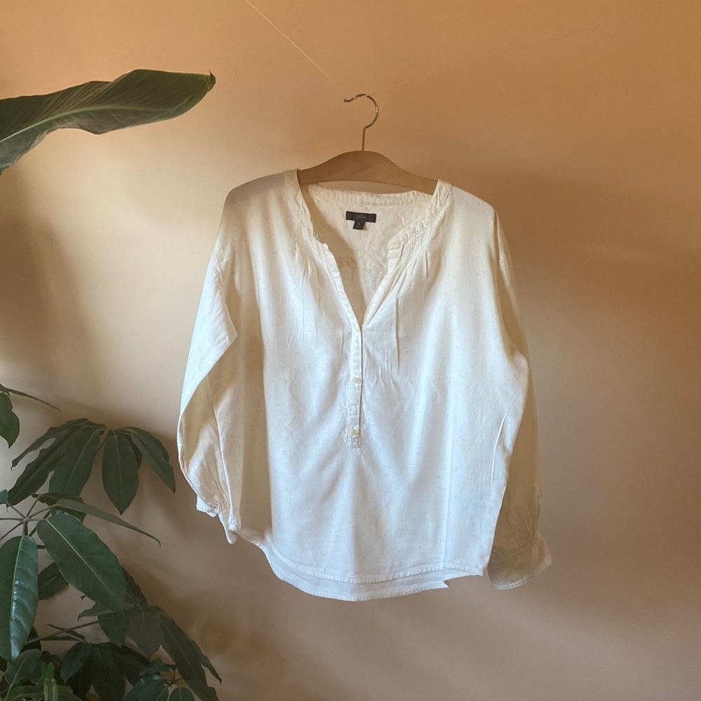JCrew Flannel White Shirt